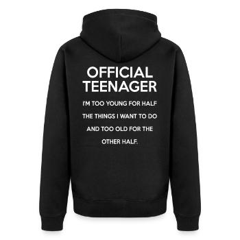Offizieller Teenager 13. Geburtstag Geschenk - Unisex Premium Bio Zip Hoodie - Schwarz - Hinten - Nico (187cm)