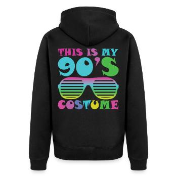 This Is My 90's Costume Retro Sunglasses Funny - Unisex Premium Bio Zip Hoodie - Schwarz - Hinten - Nico (187cm)