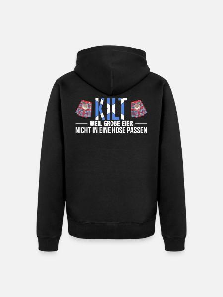 Kilt Schottischer Spruch Schottland - Unisex Premium Bio Zip Hoodie - Schwarz