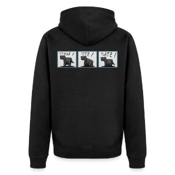 Chien chiens toutou - Veste à capuche bio Premium Unisexe - noir - Dos - Nico (187cm)