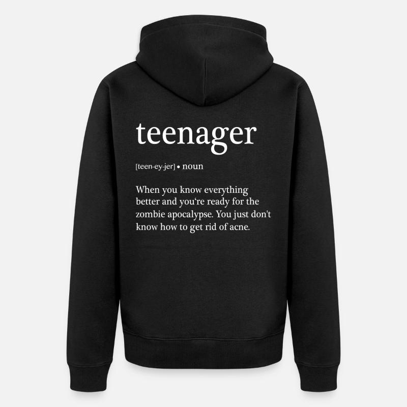 Définition d'adolescent - Veste à capuche bio Premium Unisexe - noir
