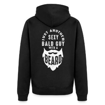 Bartliebhaber bärtig Männer Liebesgeschenk - Unisex Premium Bio Zip Hoodie - Schwarz - Hinten - Nico (187cm)