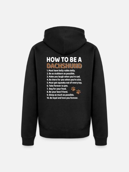 Dachshund - Unisex Premium Bio Zip Hoodie - Schwarz
