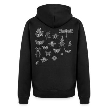 Insectes papillon sauterelle rencontre des insectes - Veste à capuche bio Premium Unisexe - noir - Dos - Nico (187cm)