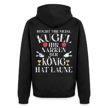 Reicht mir meine Kugel Bowling Kegeln Bowling - Unisex Premium Bio Zip Hoodie - Schwarz - Hinten - Nico (187cm)