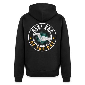 Le meilleur soignant au monde Infirmier HEP - Veste à capuche bio Premium Unisexe - noir - Dos - Nico (187cm)