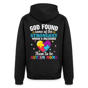 God Found Some Of The Strongest Woman _ Unleashed - Unisex Premium Bio Zip Hoodie - Schwarz - Hinten - Nico (187cm)