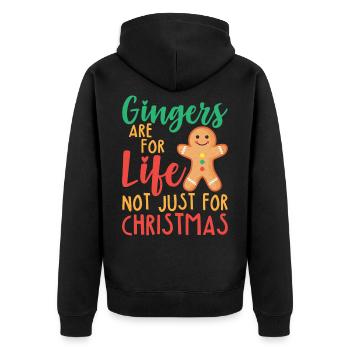Les gingembre sont pour la vie et pas seulement pour Noël - Veste à capuche bio Premium Unisexe - noir - Dos - Nico (187cm)