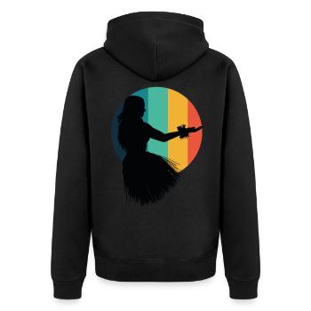 Hula Dancer Hula Dancing Hawaii - Unisex Premium Organic Zip Hoodie - black - Back - Nico (187cm)