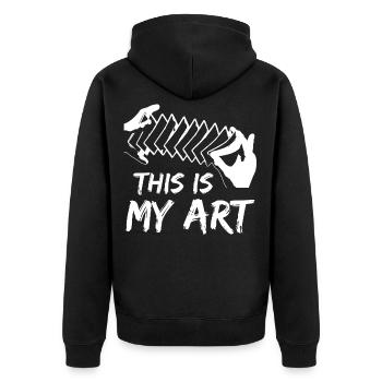 Cardistry Spielkarten Geschenk Magier Zaubern - Unisex Premium Bio Zip Hoodie - Schwarz - Hinten - Nico (187cm)