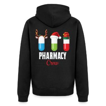 Cadeau de Noël drôle d'équipage de pharmacie pour pharmacien - Veste à capuche bio Premium Unisexe - noir - Dos - Nico (187cm)