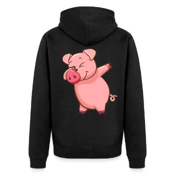 Dabbing Pig Dabbendes Schweinchen Dab danse - Veste à capuche bio Premium Unisexe - noir - Dos - Nico (187cm)