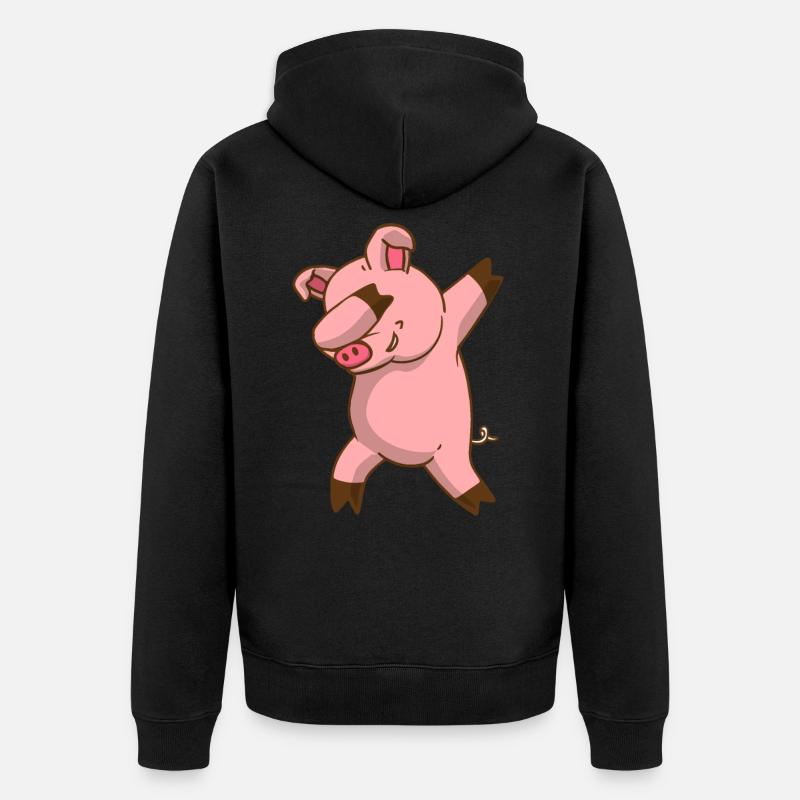 Dabbing Pig Dabbendes Cochon Dab danse ferme - Veste à capuche bio Premium Unisexe - noir
