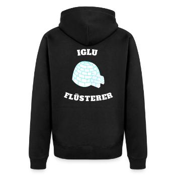 Iglu Igloo Flüsterer Geschenk - Unisex Premium Bio Zip Hoodie - Schwarz - Hinten - Nico (187cm)