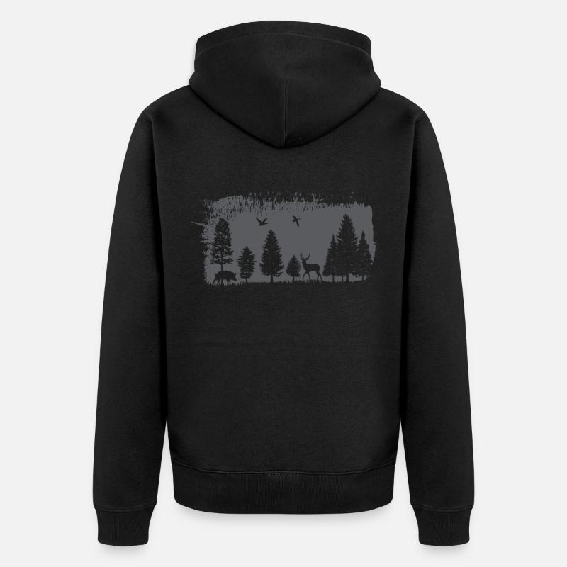 Conception de la forêt - Veste à capuche bio Premium Unisexe - noir