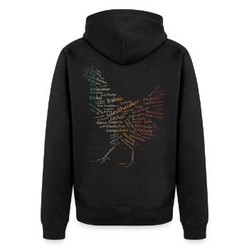 Races de poulet Élevage de poulet Poulet Coq Poussins de poulet - Veste à capuche bio Premium Unisexe - noir - Dos - Nico (187cm)