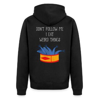 Surströmming Scandinavia Sweden Vikings - Unisex Premium Organic Zip Hoodie - black - Back - Nico (187cm)