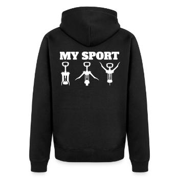 My Sport Corkscrews Tire-bouchons boire du vin - Veste à capuche bio Premium Unisexe - noir - Dos - Nico (187cm)