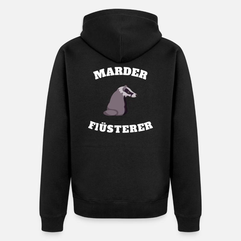 Marder Flüsterer - Unisex Premium Bio Zip Hoodie - Schwarz
