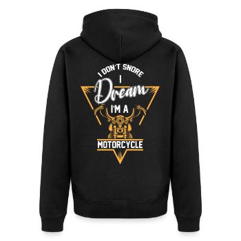 Je ne ronfle pas, je suis un motard - Veste à capuche bio Premium Unisexe - noir - Dos - Nico (187cm)