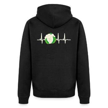 Battement de cœur aux légumes à faible teneur en glucides de chou-fleur - Veste à capuche bio Premium Unisexe - noir - Dos - Nico (187cm)