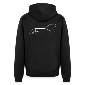 Uffington White Horse Hill Figure Ancient Pagan - Veste à capuche bio Premium Unisexe - noir - Dos - Nico (187cm)