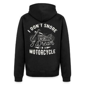 Je ne ronfle pas, je rêve que je suis un motard - Veste à capuche bio Premium Unisexe - noir - Dos - Nico (187cm)