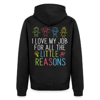 Professeur cadeau I Love My Job Motivational - Veste à capuche bio Premium Unisexe - noir - Dos - Nico (187cm)