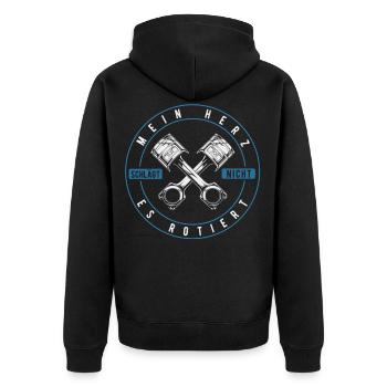 Wankel engine, rotary piston engine gift oldtimer - Unisex Premium Organic Zip Hoodie - black - Back - Nico (187cm)