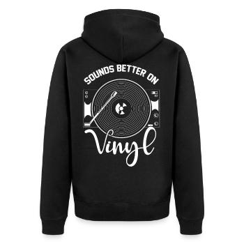 Un son meilleur sur un disque vinyle DJ - Veste à capuche bio Premium Unisexe - noir - Dos - Nico (187cm)