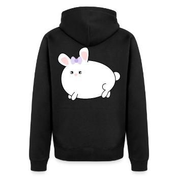 Rabbit kawaii - Unisex Premium Organic Zip Hoodie - black - Back - Nico (187cm)