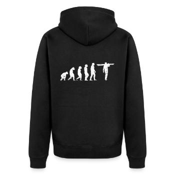 Zimmermann Zimmerer Schreiner Tischler Handwerker - Unisex Premium Bio Zip Hoodie - Schwarz - Hinten - Nico (187cm)