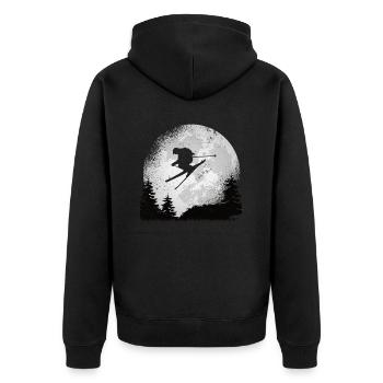 Idée cadeau ski skieur ski sports d'hiver - Veste à capuche bio Premium Unisexe - noir - Dos - Nico (187cm)