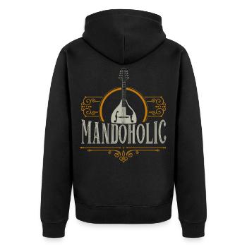 Mandolin Player, Bluegrass Music - Unisex Premium Organic Zip Hoodie - black - Back - Nico (187cm)