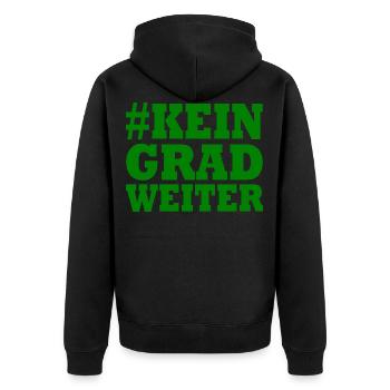KEIN GRAD WEITER - Unisex Premium Bio Zip Hoodie - Schwarz - Hinten - Nico (187cm)