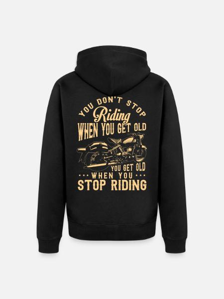 Motorrijder cadeau, motorrijder en motorrijder - Uniseks Premium bio ziphoodie - zwart