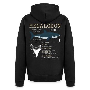 mégalodone, requin, requin, - Veste à capuche bio Premium Unisexe - noir - Dos - Nico (187cm)