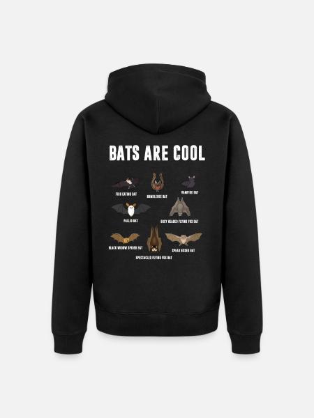 Bats are cool. Fledermäuße sind cool Fledermaus - Unisex Premium Bio Zip Hoodie - Schwarz