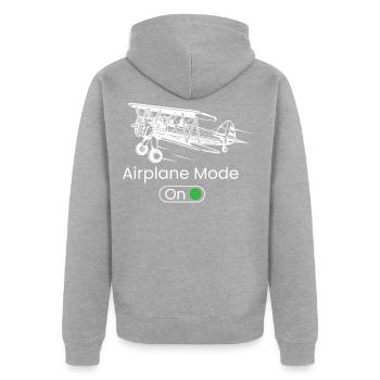 Airplane Mode ON, Cessna, C172, FLugzeug, Pilot - Unisex Premium Bio Zip Hoodie - Grau meliert - Hinten - Nico (187cm)