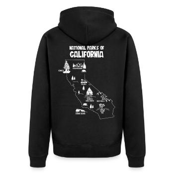 Parcs nationaux de Californie, Glacier, Yosemite, - Veste à capuche bio Premium Unisexe - noir - Dos - Nico (187cm)