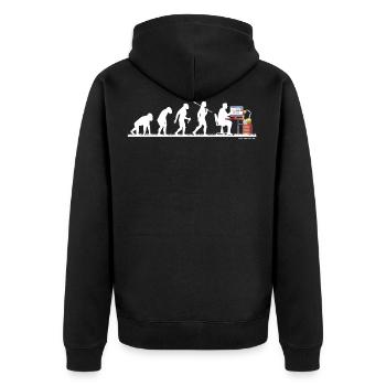 Evolution Nerd Geek Hacker Coder Programmeur - Veste à capuche bio Premium Unisexe - noir - Dos - Nico (187cm)