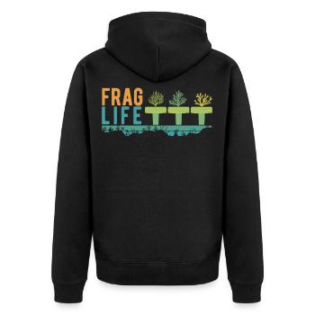 Ask Life Coral Aquarium & Aquarist, eau salée - Veste à capuche bio Premium Unisexe - noir - Dos - Nico (187cm)