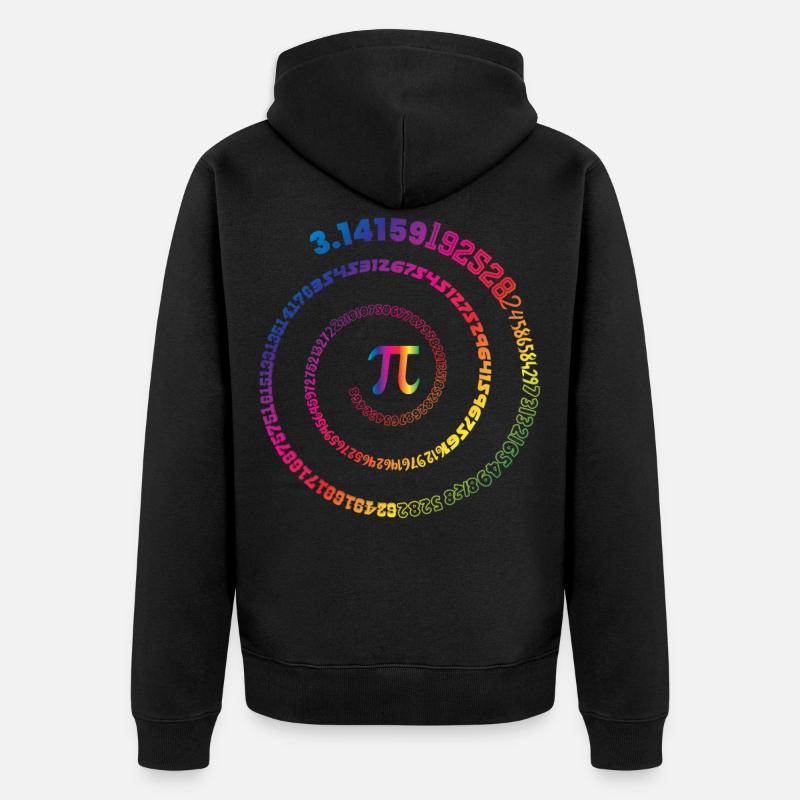 Mathématiques Pi 3,145 spirale - Veste à capuche bio Premium Unisexe - noir