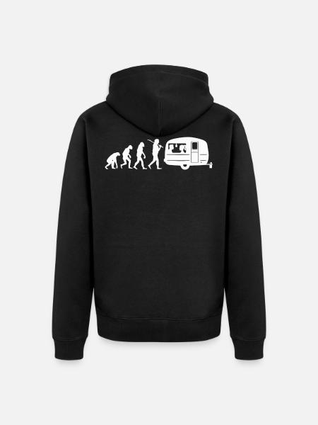 Camper Wohnwagen Camping Campingplatz Evolution - Unisex Premium Bio Zip Hoodie - Schwarz