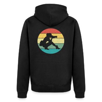 Photography Photographer Woman Retro Vintage Gift - Unisex Premium Bio Zip Hoodie - Schwarz - Hinten - Nico (187cm)