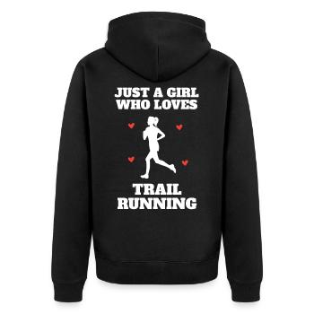 Montagne Trail Running Fille Femme - Veste à capuche bio Premium Unisexe - noir - Dos - Nico (187cm)