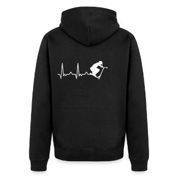 Scooter Tretroller Stunts Skatepark Geschenkidee - Unisex Premium Bio Zip Hoodie - Schwarz - Hinten - Nico (187cm)