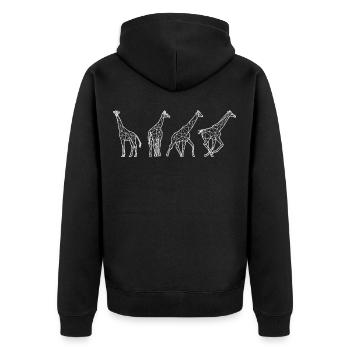 Giraffe Geschenkidee Giraffen Tierpfleger Afrika - Unisex Premium Bio Zip Hoodie - Schwarz - Hinten - Nico (187cm)