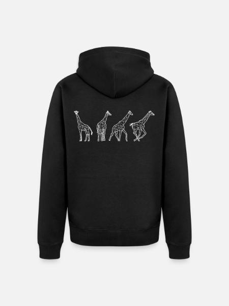 Idée cadeau girafe Gardien de zoo girafes Afrique - Veste à capuche bio Premium Unisexe - noir