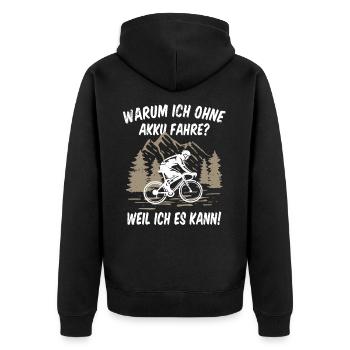Vélo vélo de course sans batterie - Veste à capuche bio Premium Unisexe - noir - Dos - Nico (187cm)